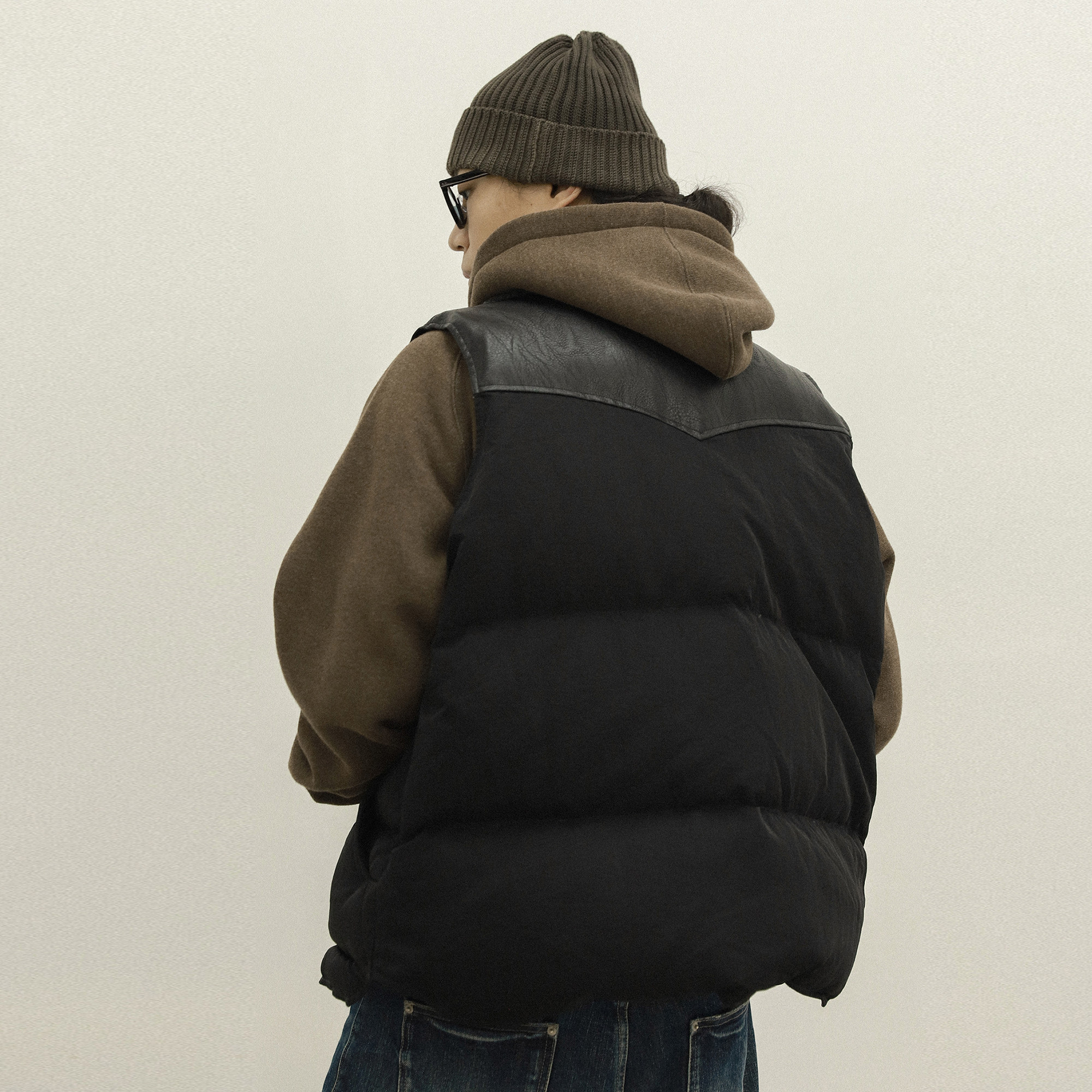 OUTORI冬季复古西式翻领拼接95白鹅绒坎肩外套双面穿羽绒马甲男潮,男装,常规马甲,淘宝优惠券,粉丝福利购,淘宝优惠卷