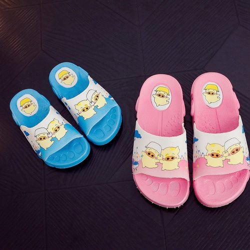 夏季拖鞋女新款麦兜猪亲子居家防滑洗澡浴室一字拖鞋软底凉拖鞋女