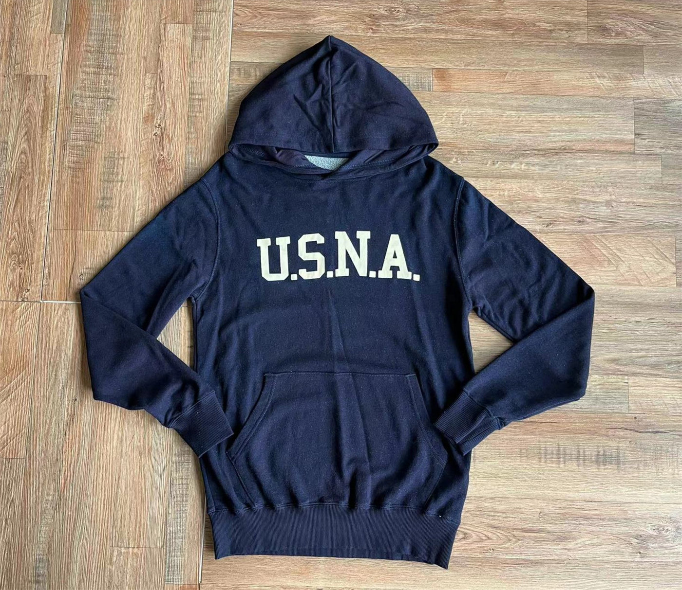 日本大牌男款复古做旧字母印花连帽拉链卫衣上衣indigo蓝染水洗