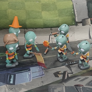 铁茶壶植物大战僵尸玩具双截棍武僧僵尸大刀旗帜武僧功夫火把路障