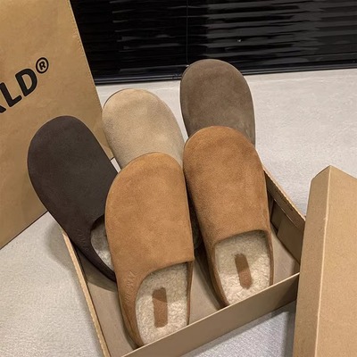 2025新款秋加绒半托一脚蹬勃肯鞋