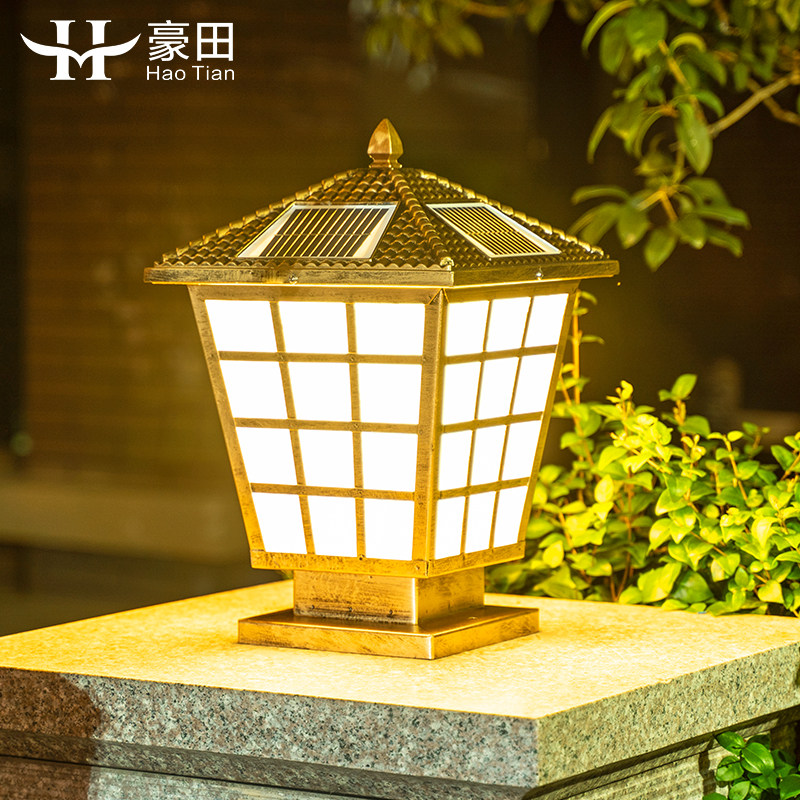 太阳能柱头灯户外围墙大门柱子院墙灯防水室外欧式花园别墅庭院灯