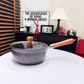 VE极铁多用锅无涂层平底煎锅油炸锅奶锅煮面锅小炒锅22cm