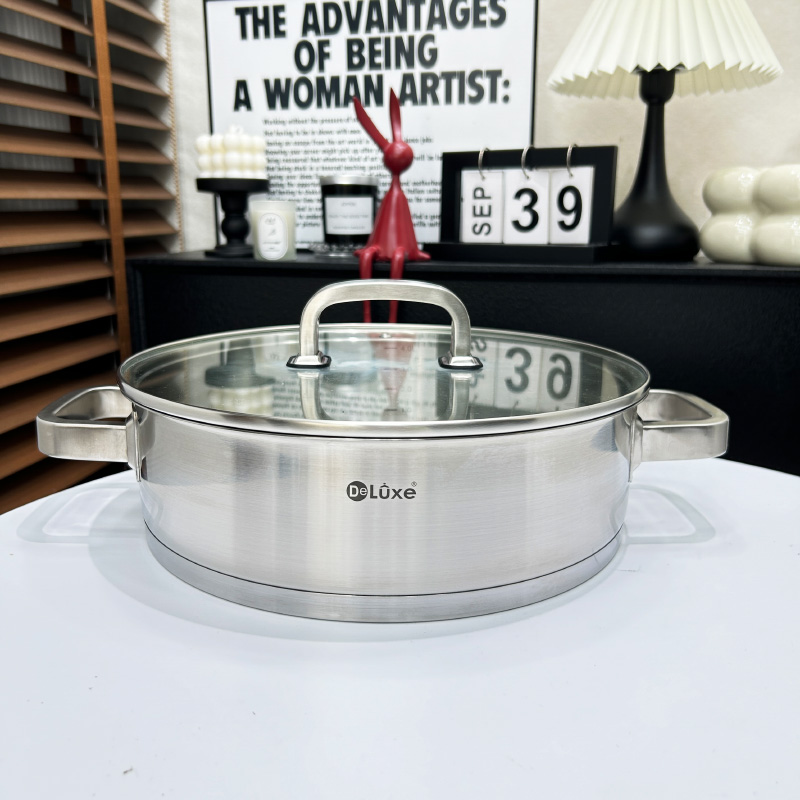 德纳斯煎锅平底锅304不锈钢