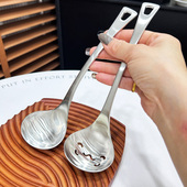 出口德国304不锈钢小汤勺漏勺加厚盛汤火锅汤勺汤匙桌面分汤勺