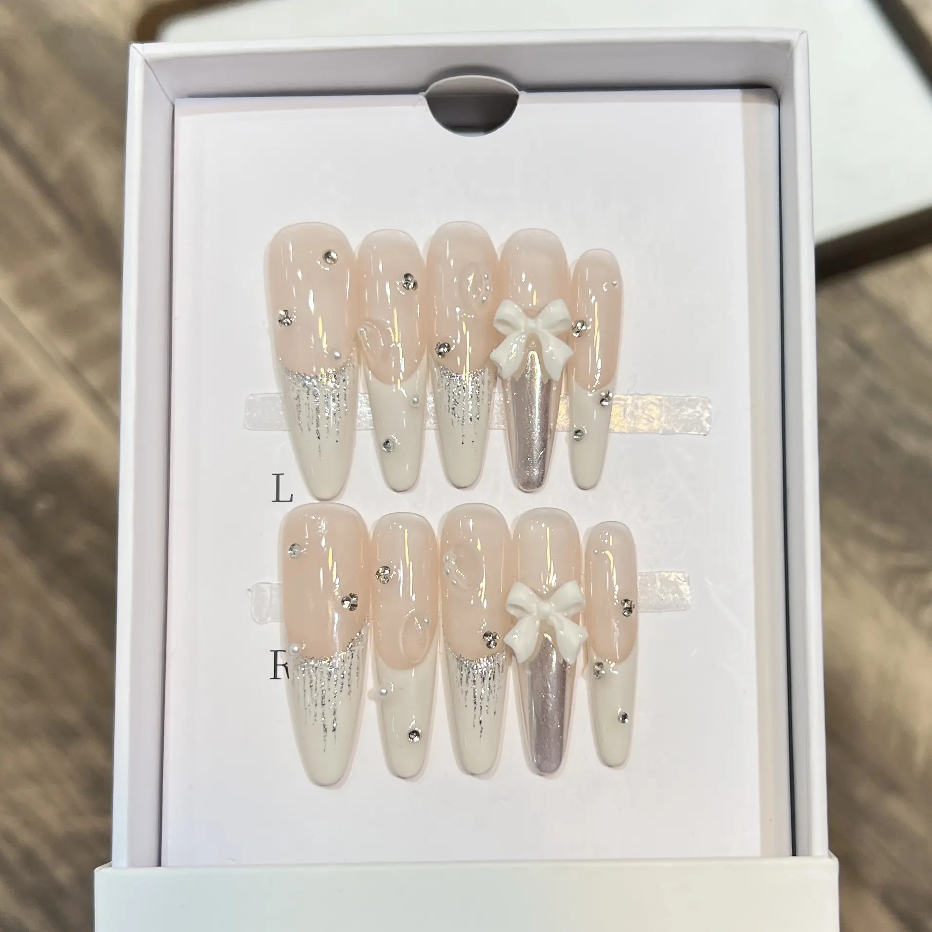 黛瑞森 【蝶翼霜华】纯欲穿戴甲高级流苏白色法式美甲可拆卸甲片