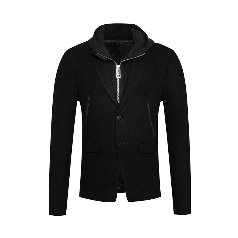 旗舰店秋冬轻奢百搭连帽男士外套