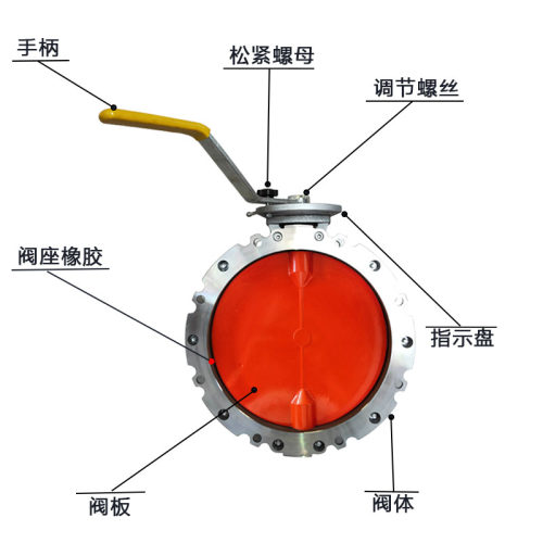 手动粉尘蝶阀粉体水泥搅拌站手柄放料DN100 150 250 200 300阀门