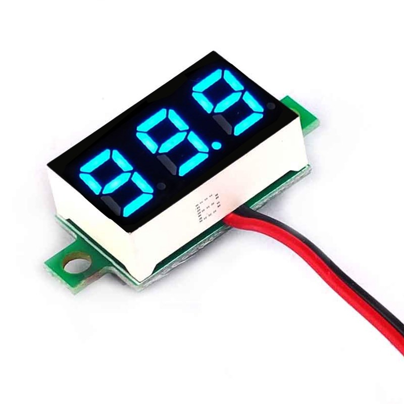 0.36寸 DC4-30V两线超小数字直流电压表头带反接保护红/蓝/黄绿色