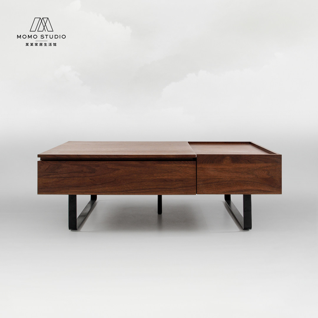 MOMO家居生活意式极简胡桃木轻奢现代简约客厅多功能升降实木茶几|ruв категории жилой мебели, несколько видов, чайный столик - от Buy2taobao.com для оказания профессиональной услуги покупки агента Taobao