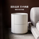 某某严选设计师款 边柜 床头柜家用新款 卧室柜圆型轻奢烤漆高级意式