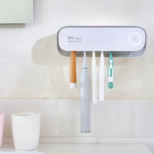 牙刷消毒器智能加速风干紫外线杀菌盒免插电挂壁置物架式爆款除菌