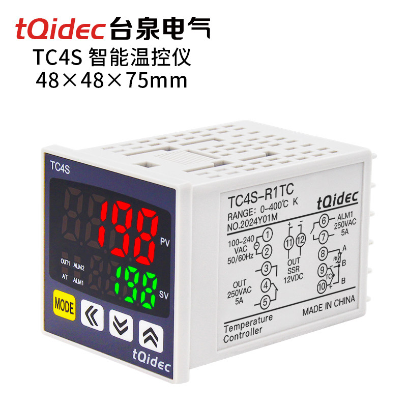 tqidec Taiquan Electrical Temperature Control Instrument TC4S Multiple Input Digital Display Intelligent PID Adjustment Thermometer