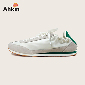 Ahkin芭蕾薄底德训复古女款牛反绒流光舒适透气运动休闲鞋