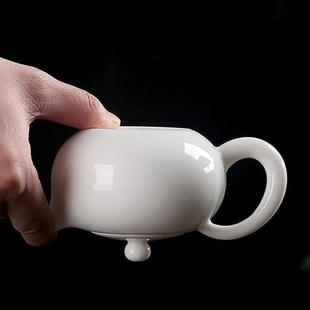 羊脂玉白瓷茶壶陶瓷家用功夫茶具泡茶壶陶瓷手工壶西施壶