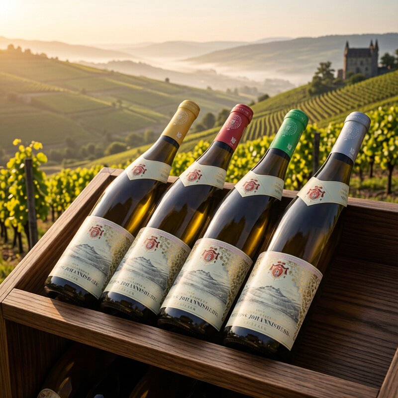 【约翰山堡六支箱装】德国进口莱茵高雷司令甜白葡萄酒半甜干型GG