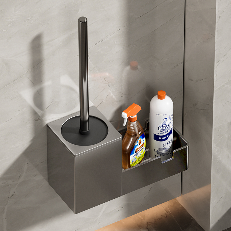 锦勒马桶刷免打孔太空铝不生锈