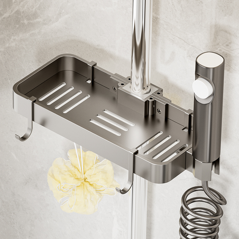 枪灰色浴室花洒置物架淋浴房洗澡