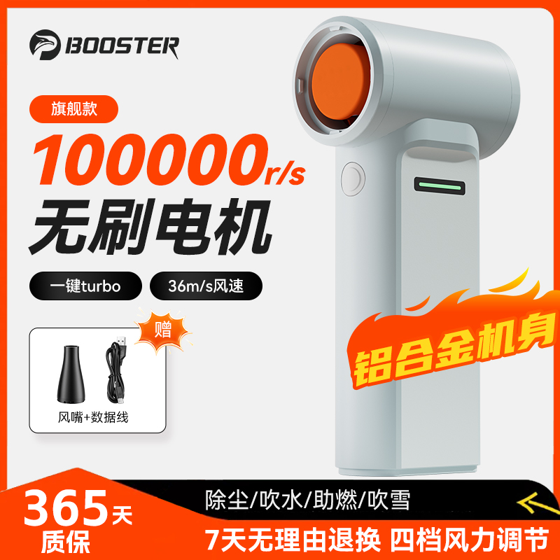 菠萝君新款暴力涡轮风扇小型迷你便携大风速强力除尘除水户外长续航露营生火吹水机手持函道风扇无刷高速