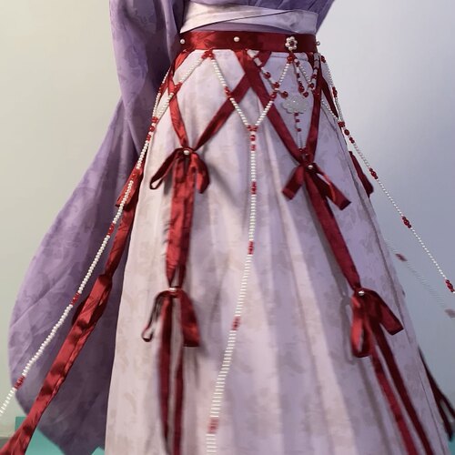 绛尾儿神仙服古风汉服长绶带腰饰