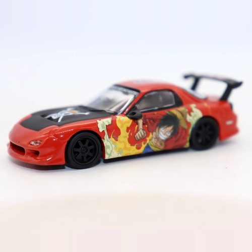 TW 1 64痛车 Mazda马自达RX-7 FD3S跑车海贼王涂装玩具车模型摆件