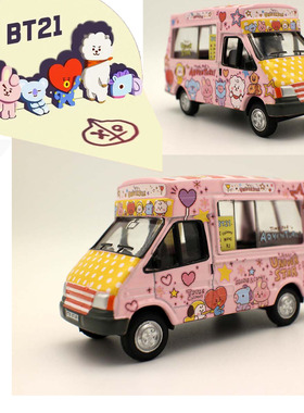 Tiny 微影玩具车 Softee Truck 卡通BT21涂装咖啡车模型摆件礼品