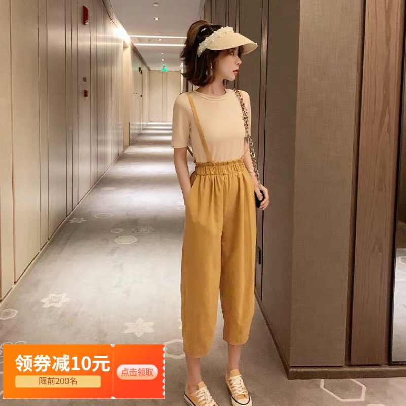 (用5元券)网红泫雅风阔腿裤两件套2019夏裤子