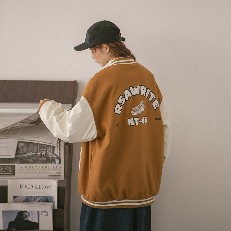 2022冬季新款日系刺绣拼接皮革加加厚服B225-W8391-P135-X158,男装棉衣,电商B225