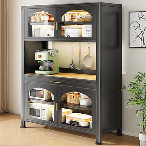 帅仕餐边柜厨房靠墙一体落地多层储物多功能放微波炉置物架收纳柜