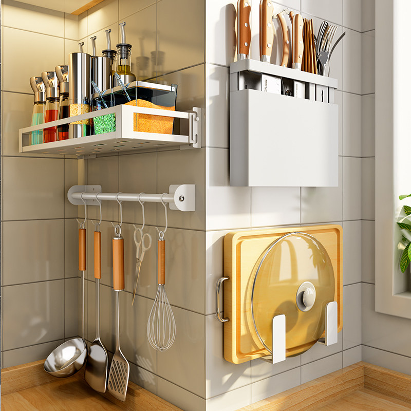 Thớt Nhà Bếp Thớt Giá Nắp Nồi Có Giá Để Đồ Treo Tường Lỗ Không Tường Tiếp Liệu Hộ Gia Đình Thớt Giá thiết bị nhà bếp hafele kệ đựng gia vị dán tường
