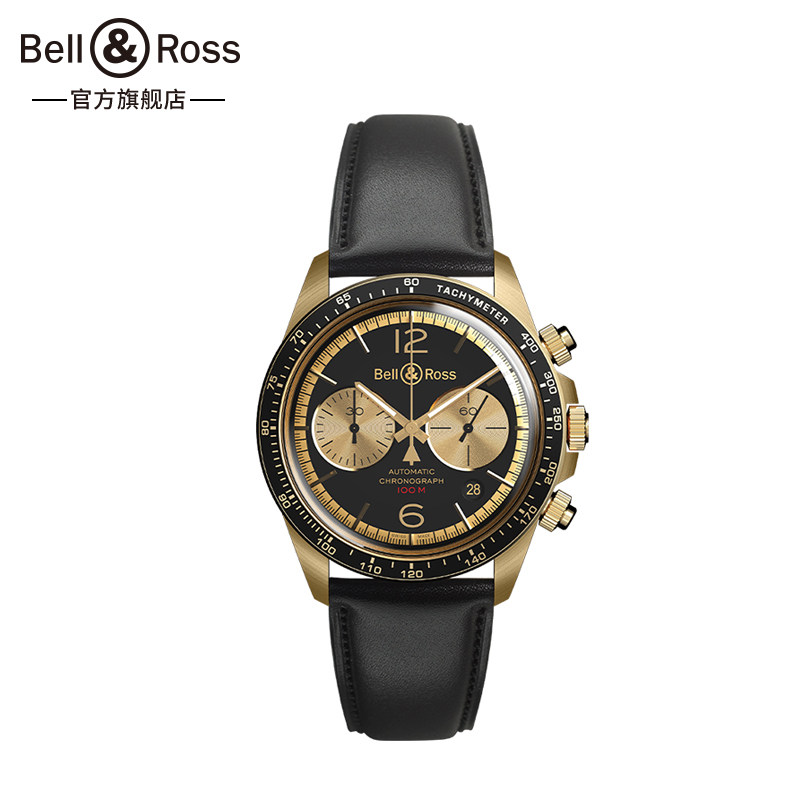 bell&ross (柏莱士)瑞士全自动机械手表复古黑金青铜限量腕表正品