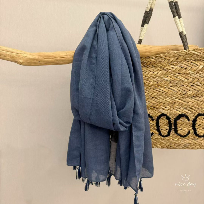 文艺棉麻纯色围巾女披肩夏季防晒遮阳旅行多流苏丝巾春秋纱巾时尚