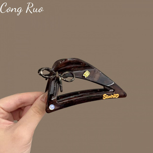 韩国法式三角型抓夹中号醋酸发夹盘发高级感小众鲨鱼夹头饰发饰品