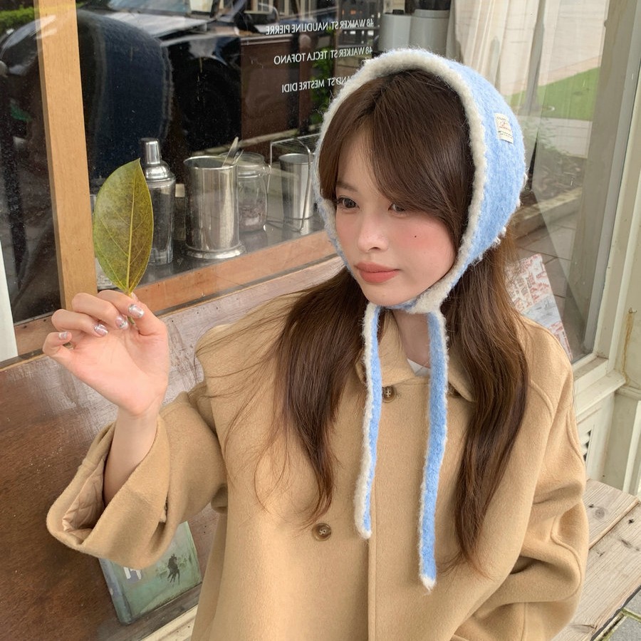 韩系双面拼色羊羔毛耳罩女士秋冬百搭保暖护耳耳暖毛绒耳捂子围脖
