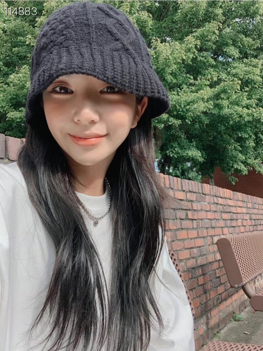 韩国东大门代购进口秋冬毛线麻花盆帽纯色针织盆帽显脸小潮ins