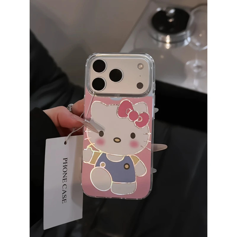 可爱抱熊kt猫羽纱纹适用iPhone17