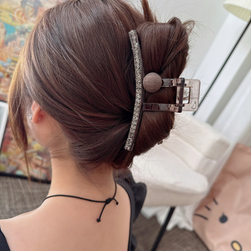 高级感水钻蝴蝶结AB面大号抓夹时尚百搭方形球球闪钻鲨鱼夹盘发夹,饰品/流行首饰/时尚饰品新,发饰,淘宝优惠券,粉丝福利购,淘宝优惠卷