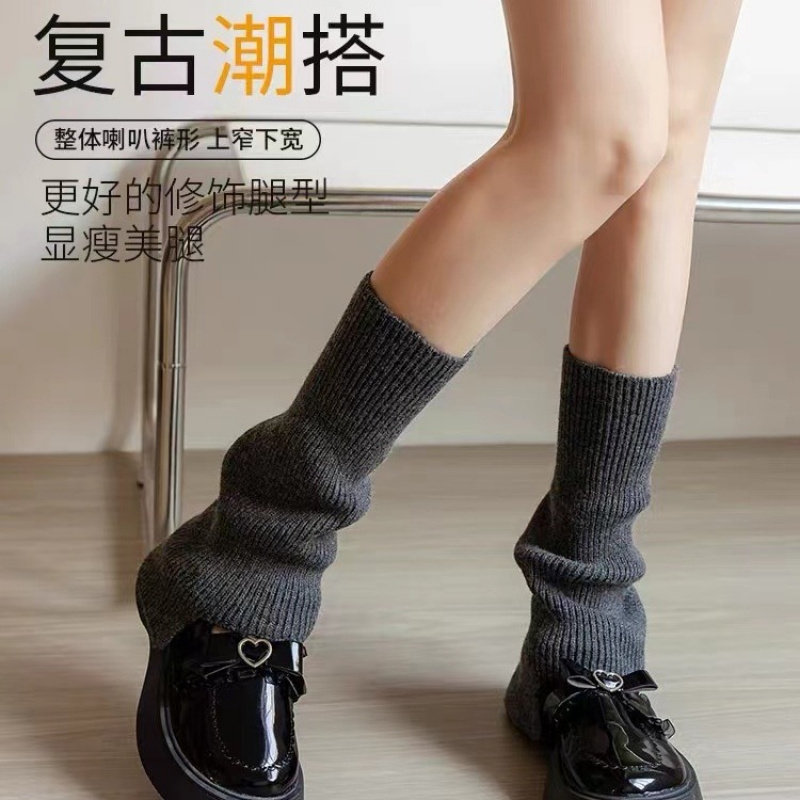 秋冬日系JK中筒针织袜套保暖学生护膝堆堆袜辣妹风亚Y2K