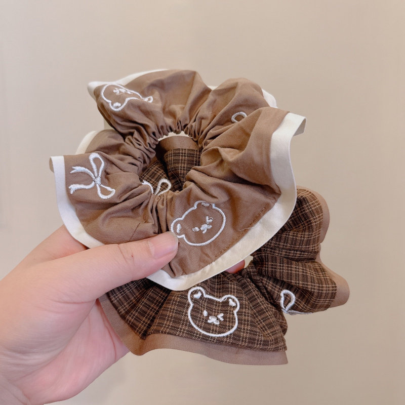 甜美格纹韩系秋冬咖色系刺绣蝴蝶结小熊甜美发绳发饰头花布艺,饰品/流行首饰/时尚饰品新,发饰,淘宝优惠券,粉丝福利购,淘宝优惠卷