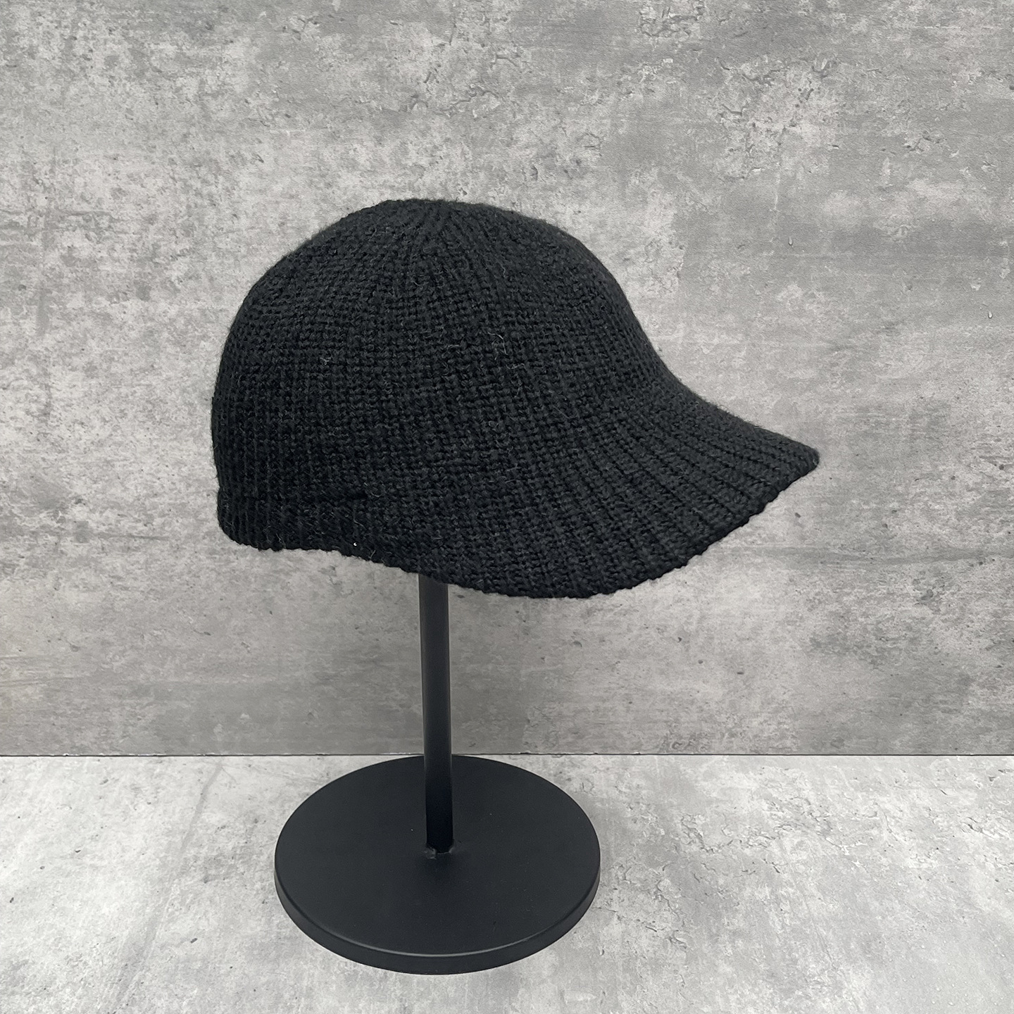 复古老钱感黑色针织棒球帽女秋冬保暖前进鸭舌帽子显脸小百搭简约