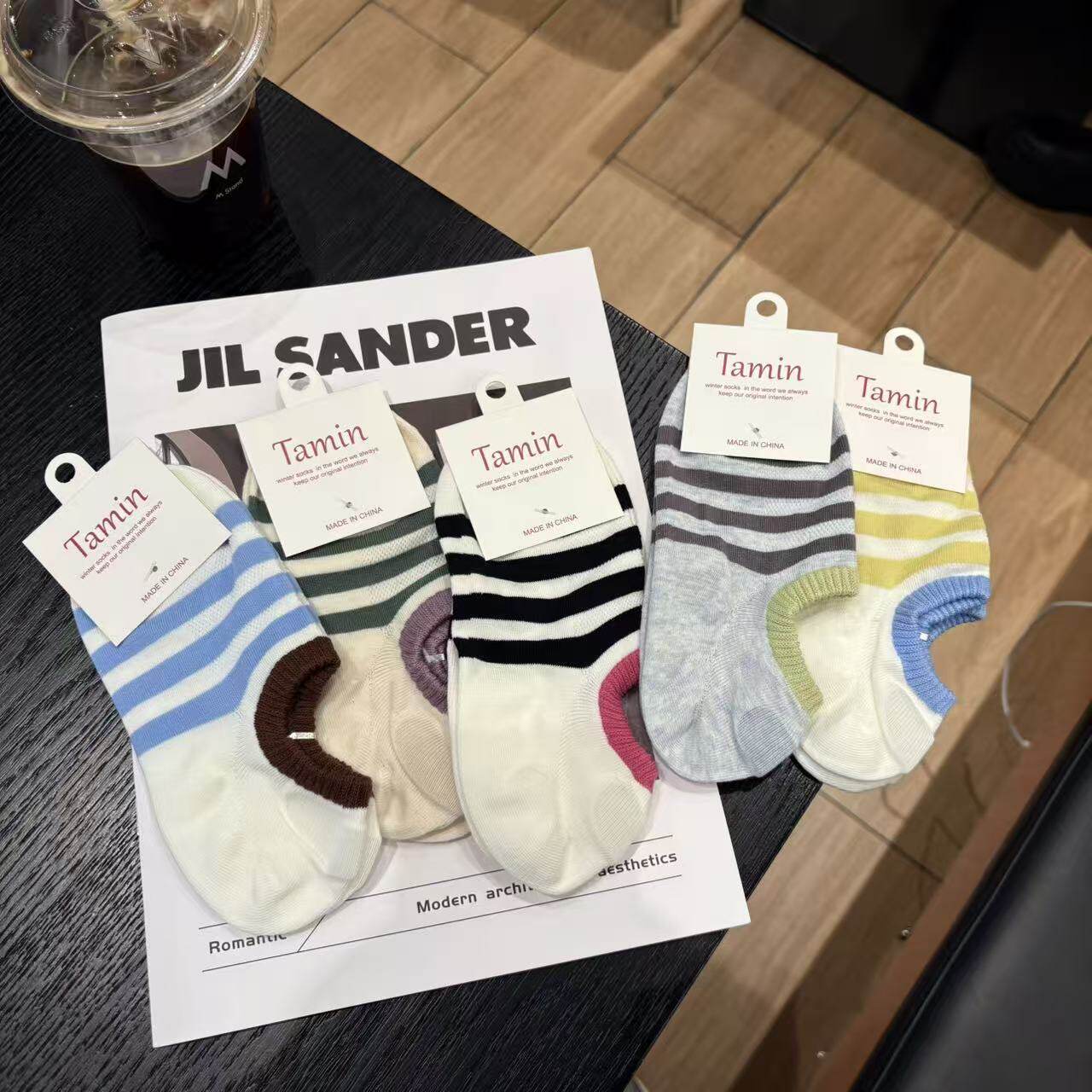 2026韩系条纹拼色简约不掉跟船袜女隐形袜春夏薄款透气百搭日系简