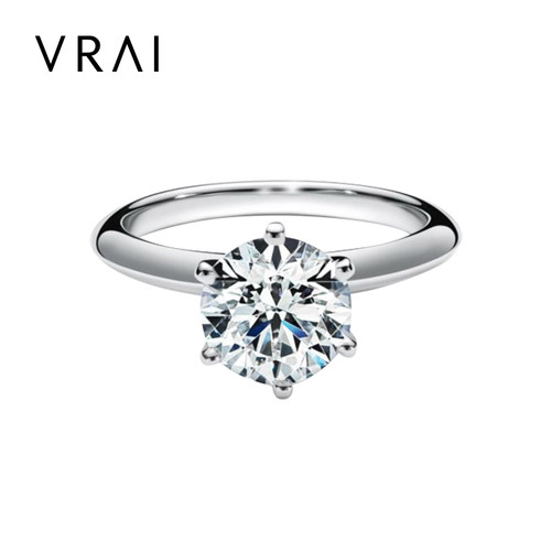 合成培育vrai极简六爪钻戒婚戒