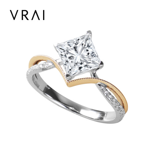 芮爱公主方钻石戒指培育钻石