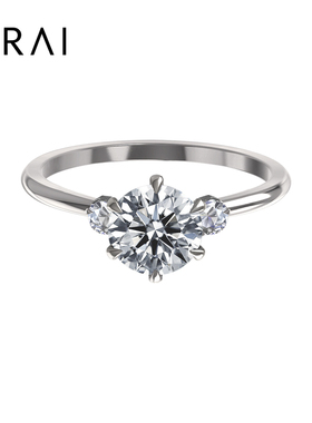 【培育】Diamond Foundry迷你三石圆钻婚戒恶魔之眼小众设计