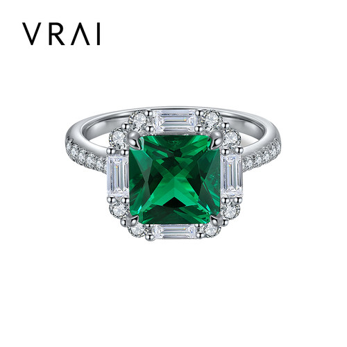 【合成/处理】芮爱VRAI 美第奇系列 祖母绿戒指铂金项链耳钉送礼