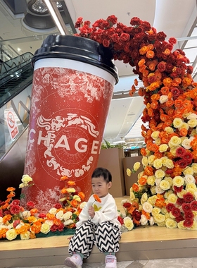 仿真咖啡杯大摆件壁挂奶茶杯雕塑户外店铺橱窗开业装饰落地
