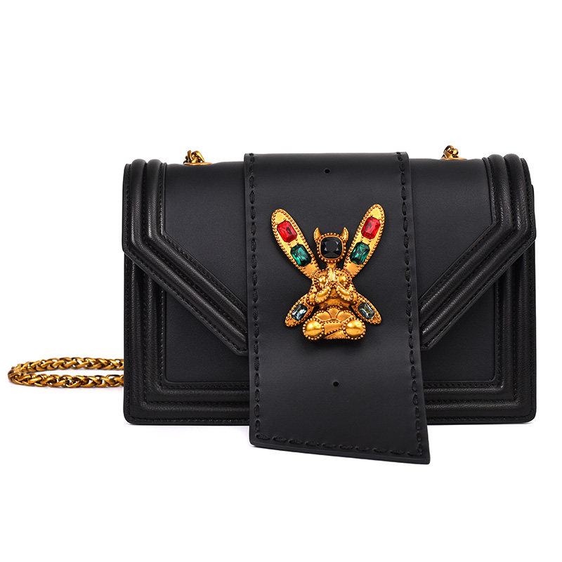 Vevea开运精灵真皮女包斜挎链条镶钻宴会包单肩包