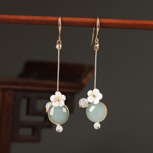 古风耳环配旗袍耳饰复古古装中国风耳饰耳坠 2022年新款潮耳夹女