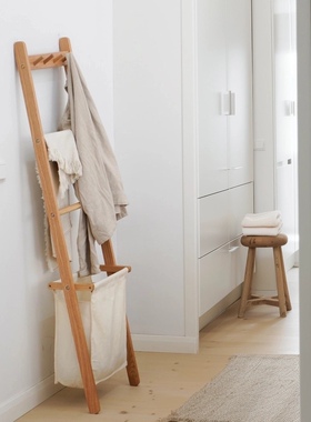 窄实木落地卧室衣架靠墙床头夹缝挂衣架临时放衣服次净隔夜收纳