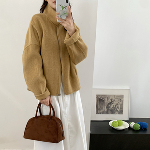 高端双面羊毛大衣女短款2025秋冬新款韩系时尚休闲显瘦羊毛呢外套